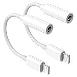 iPhone Headphone Jack Adapter, 2 Pack Lightning to 3.5 mm Earbuds Converter Aux Earphones Cable...