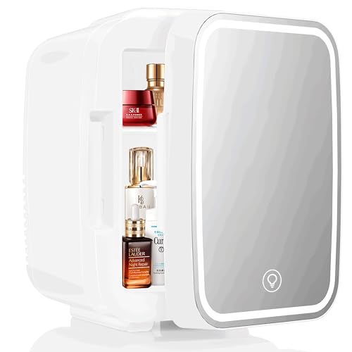 YASHE Mini Frigo 4L con Specchio LED (bianco)