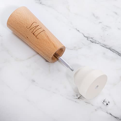Rae Dunn Set Of 2 - Bamboo Sea Salt Pepper Grinder - Classy Salt And Pepper Shakers thumb #4