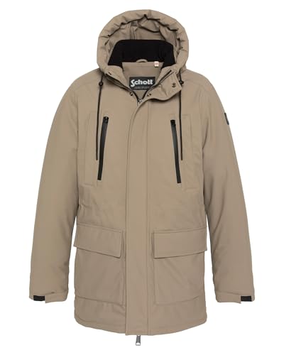 Schott NYC Camden-Dark Beige-XXXL Parka, 3XL Grande Alto para Hombre