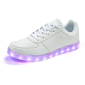 Padgene Herren Damen Leuchtende Blinkende Turnschuhe LED Leuchten Schuhe USB Aufladen Schnürer Schuhe