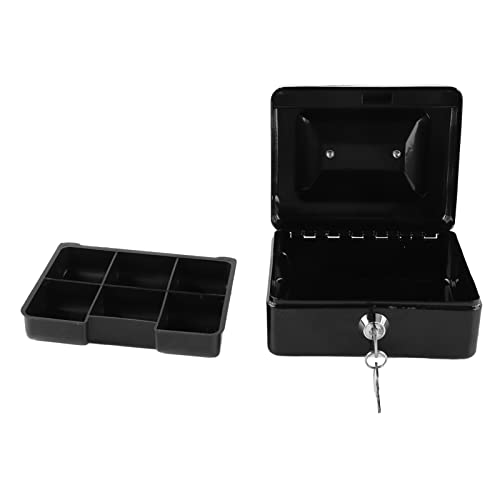 Fdit Caja de Efectivo de Metal, Cerradura de Seguridad, Caja de Almacenamiento de Metal Pequeña Portátil con 2 Llaves para Documentos de Dinero, Hogar, Automóvil, Compacta y Portátil,