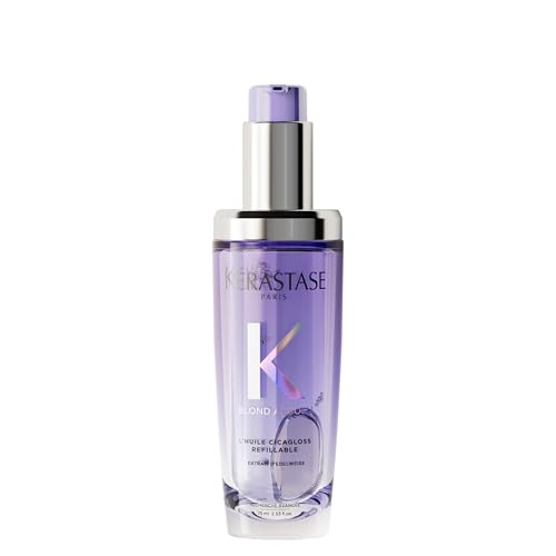 Kérastase, Óleo Capilar,Blond Absolu, L'Huile Cicagloss, para cabelos loiros, fornece hidratação profunda, recuperação de danos, efeito de brilho instantâneo, Refilável, 75ml