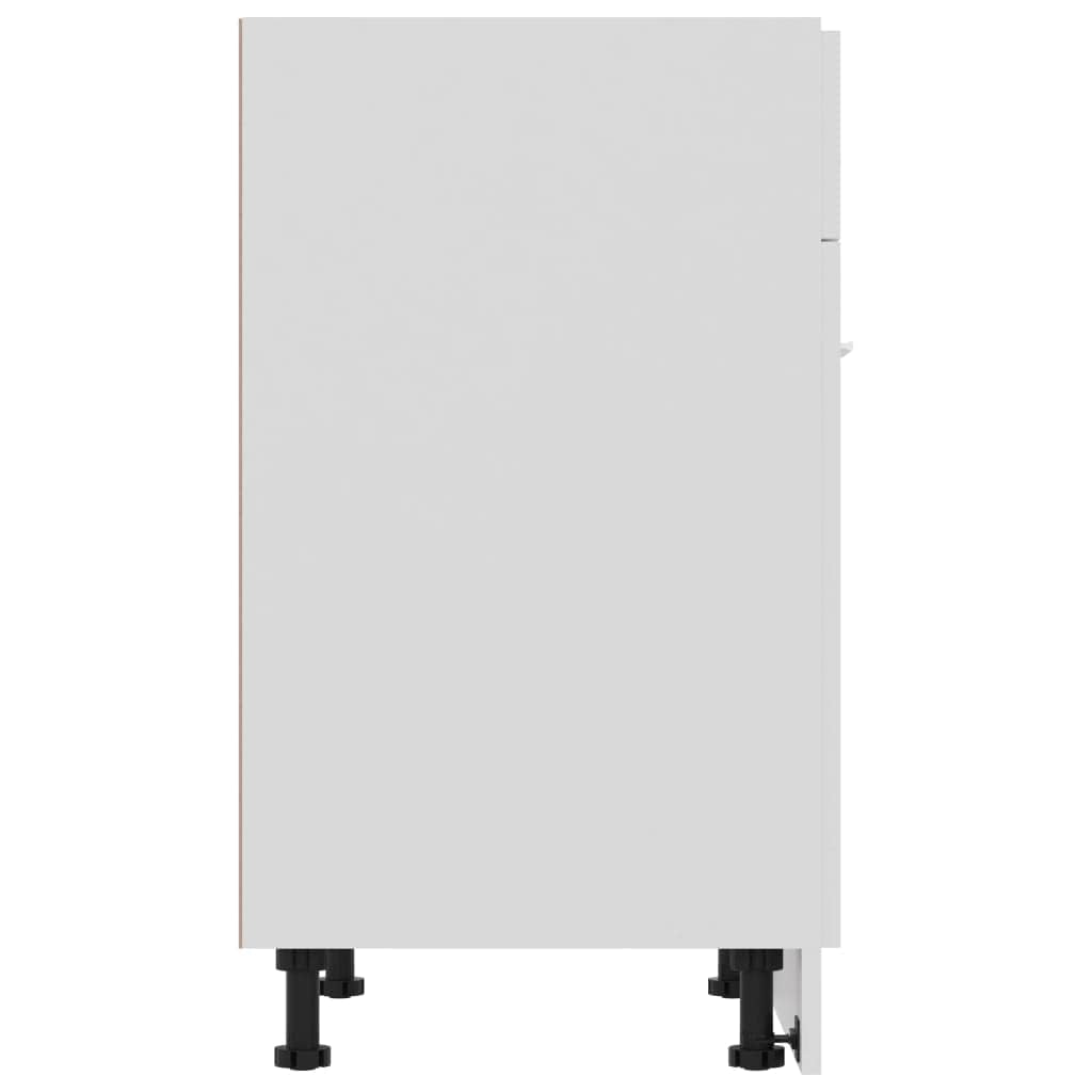 vidaXL Armario de Cocina Mobiliario Muebles Duradero Mesa de Trabajo Almacenamiento Cuencos Platos Ollas Alacena de Contrachapada Blanco 60x46x81,5 cm