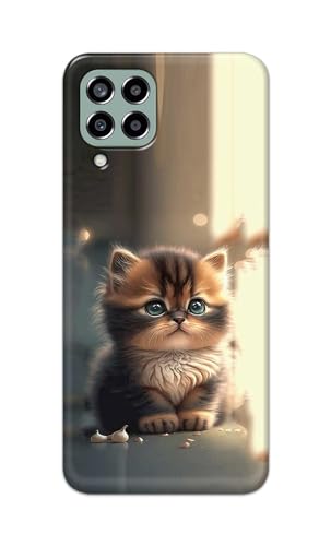 Image of PRINTFIDAA Plastic Printed Hard Back Cover Case For Samsung Galaxy M33 5G Back Cover (Cute Cat) -112, Multicolor