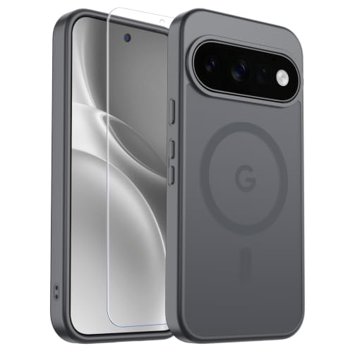 Image of SUPFINE Magnetic for Google Pixel 11 Case - Titanium Gray | With Screen Protector,Translucent Matte,Built-in Magnets,Military Grade Drop Protection,Shockproof Phone Cover