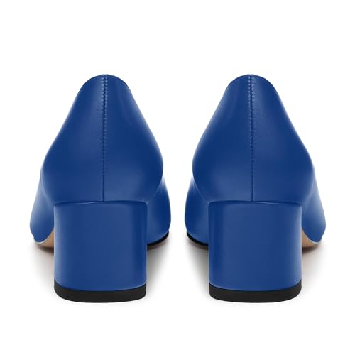 Womens Round Closed Toe Low Heels Fashion Slip On Comfort Solid Matte Pumps4