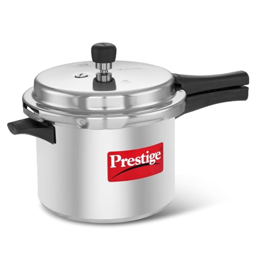 Prestige Popular Aluminum Pressure Cooker, 5 L, Silver