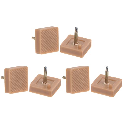 Image of HARFINGTON 3 Pairs TPU Kitten Heel Tips Shoes Replacement Tap Caps for Women High Heels, 2.4mm Pin, 16mm Square Heel Repair Caps, Beige