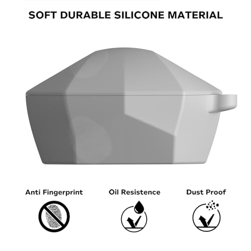 Image of Sounce Earphone Case Cover Compatible for Boat Immortal 121, Soft Silicone Skin Case Cover Shock-Absorbing Protective Case with Keychain [Front LED Visible] (Grey)