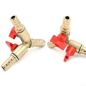 Facaiio Y-Form Messing-Kugelhahn 8mm Rot-Gold