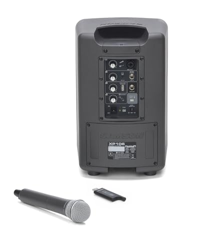 Image of Samson XP106W Rechargeable 100W Portable Pa with Bluetooth and Wireless Mic | 100W Class-D Pa, 6 Woofer and 1 Tweeter, Up to 20-Hr Rechargeable Battery, Includes XPD1 Wireless Handheld Mic