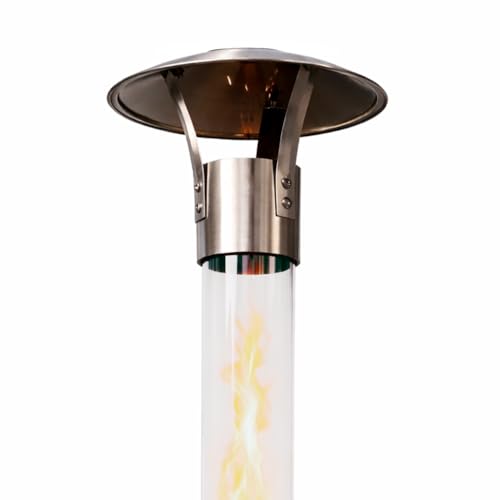 GARDENFLARE Feuerrohr Funkenfänger Edelstahl Aufsatz mit Wärmestrahler-Effekt Zubehör für Pellet Feuerrohr Feuersäule & Gartenfackel Hitzestrahler (für Klassik Feuerrohr)