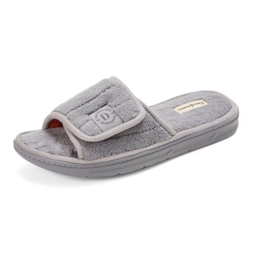 Image of Dearfoams Men's Adjustable Indoor /Outdoor Memory Foam Machine Washable Summer Slide Slipper