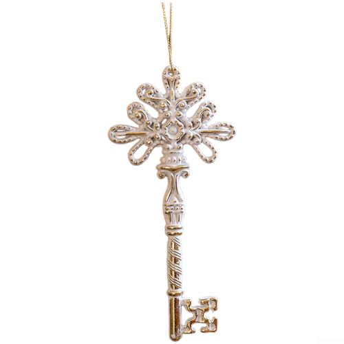 Adorno navideño de copo de nieve de plástico mate con diseño vintage para aplicaciones de decoración de temporada de árboles, ventanas y vacaciones (A)