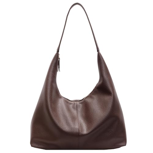 GSenhui Hobo Bag Weiches Leder Handtasche Vintage Tragetasche Uni Tasche Damen-Schultertasche Slouchy Tote Bag Shoulder Bag for Women