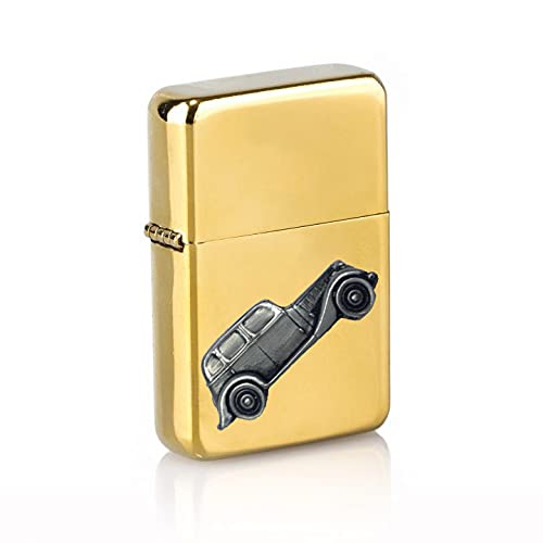 Briquet essence Siddeley 14 hp effet étain et boîtier doré de collection