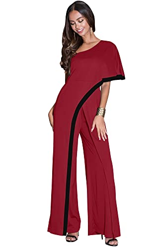 Image of KOH KOH Womens 2026 One Off Shoulder Asymmetric Long Pant Jumpsuit Romper