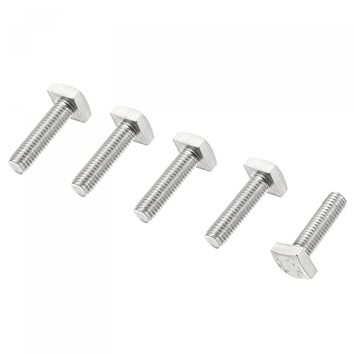 Image of uxcell Square Head Bolt, 5pcs M8x25mm Fully Thread 304 Stainless Steel Grade C Square Machine Screws