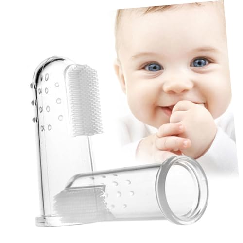 COLLBATH Newborn Toothbrush Set 2pcs Soft Finger Brush for Baby Oral Care Massager Gentle on Gums
