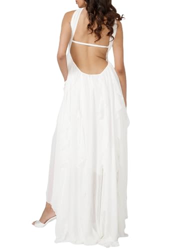 Image of Women Y2k Backless Long Dress Halter Tie Neck Maxi Dress Flowy Beach Sundress Summer Streetwear