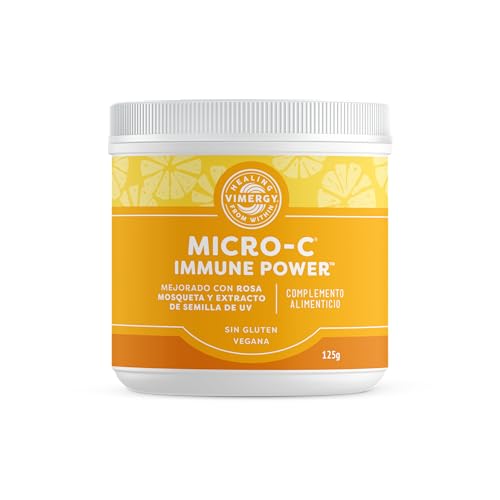 Vimergy Micro-C Immune Power – 125g, 69 Dosis – Vitamina C Pura en Polvo, 1000 mg – Ácido Ascórbico Suave – – Ayuda al Sistema Inmunológico, Nervioso y Musculoesquelético – Sin Gluten - Vegano