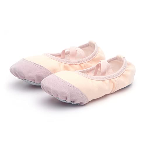 Ballet Shoes for Girls Toddler Ballet Slippers Soft Leather Boys Dance Shoes Dance Shoe Canvas Split (A, 9 Toddler)4