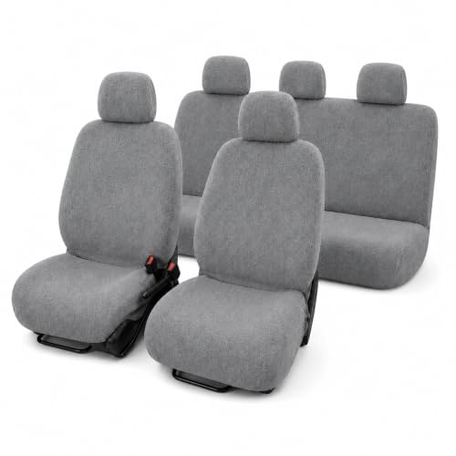 Image of JK Curtains Universal Fit Car Seat Cover Towel for 5 Seater Cars | Soft Plush Fabric Front & Rear Seat Covers with Headrest Covers | Full Seat Coverage | Washable & Reusable | Car Seat Protector