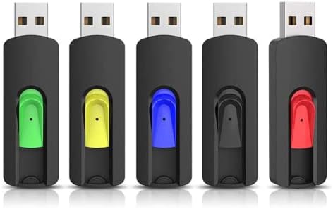 32GB USB 3.0 Flash Drive 5 Pack USB Flash Drives Thumb Drive Jump Drive MONGERY Retractable Slide Zip Drive Memory Sticks Data Storage for PC, Mac (5 Mixed Colors)