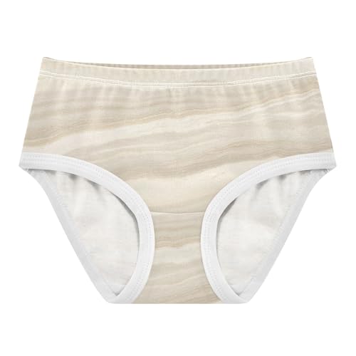 Marble Texture Beige Cream Streaks Toddler Girls Underwear 2t Cotton Little Girl Panties Flower Kids Briefs Undies