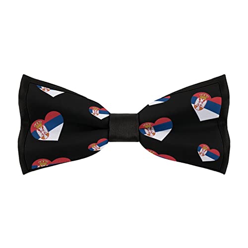 Serbia Serbian Country Flag Men's Bow Tie Pre-Tied Adjustable Bowtie for Formal Wear Tuxedo Wedding