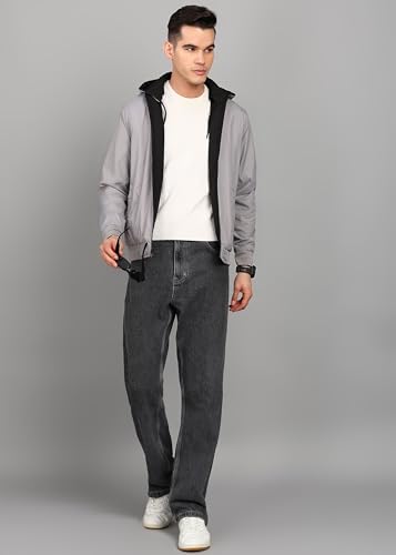 Image of Qube By Fort Collins Men's Polyester Standard Length Regular Fit Reversible Winter Jacket with Ribbed Cuffs & Hood - Warm, Stylish & Versatile