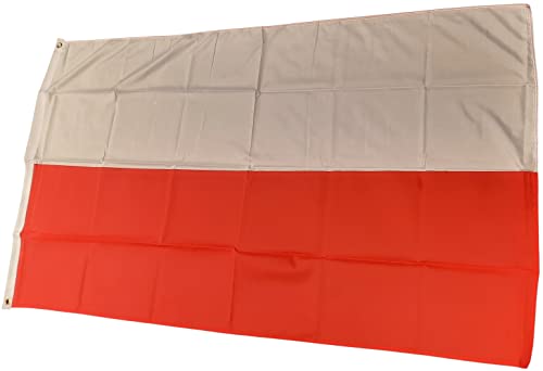 NWFlags Poland Flag 5ft x 3ft 75d Premium Polyester Suitable For Flagpoles, Red and White
