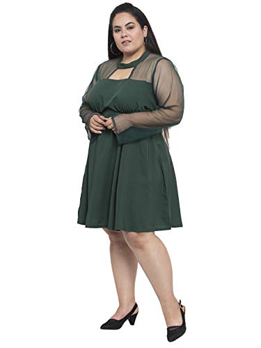 Image of Flambeur Women's Crepe Fit and Flare Knee-Length Dress