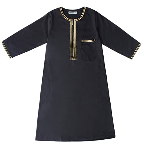 Abaya para niños con bordado y patchwork jilbab infantil de estilo dubai para ramadán 3