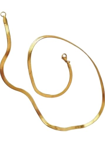 Stainless Steel Snake Chain Necklace, Gold Plated, Hypoallergenic, Waterproof, Anti-Tarnish, for Men and Women