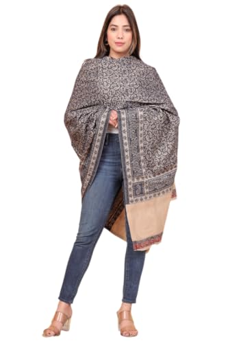 Image of KTI Women stylish multicolor embroidered woolen shawl