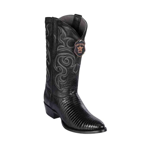 Image of Genuine Lizard Teju Black Round Toe Los Altos Men's Western Cowboy Boot 650705 (11 D)