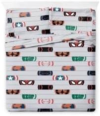 Jay Franco Kids Sheet Set with Fitted, Flat Sheets & Pillow Cover - Ultra-Soft Bedding with Pillowcase for Room Decor, Gray - Avengers, 4 Piece Queen