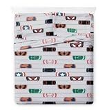 Jay Franco Kids Sheet Set with Fitted, Flat Sheets & Pillow Cover - Ultra-Soft Bedding with Pillowcase for Room Decor, Gray - Avengers, 4 Piece Queen