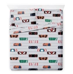 Draps microfibre Avengers Marvel anti-décoloration pour lit d'enfant doux