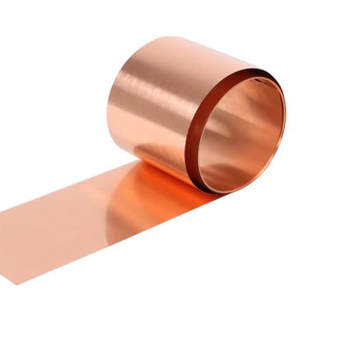 Aomhrek Placa de Cobre Puro 99,9%, Lámina de Cobre para Proyectos DIY, Electrónica, Artesanía e Industria, Placa de Cobre Alta Conductividad ((0.05mm x 50mm x 1m))