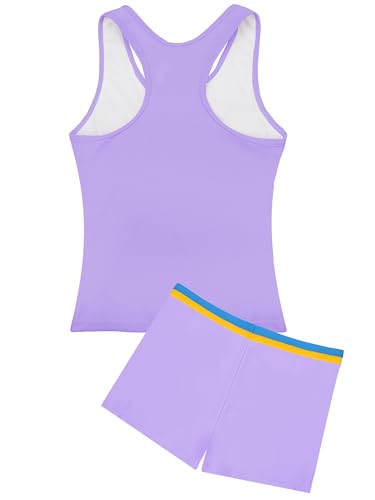 Image of Uhnice Girls Swimsuit Two Piece Tankini Swimwear with Boyshort