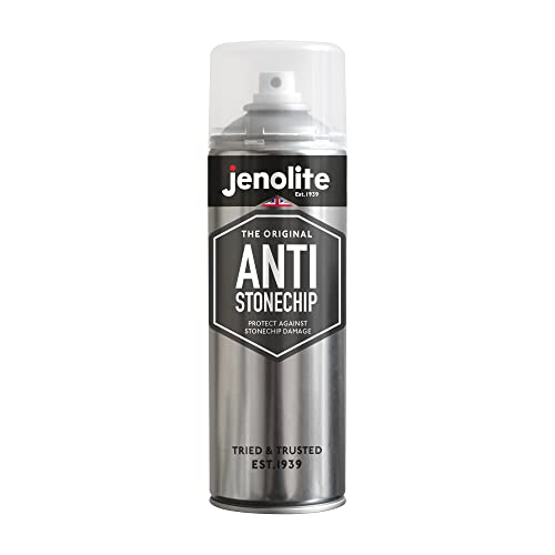 JENOLITE- Spray de protection contre les gravillons pour véhicules. Protection contre les projections de pierres, la rouille, la corrosion et les dommages. Couleur : noir. Contenu : 500 ml