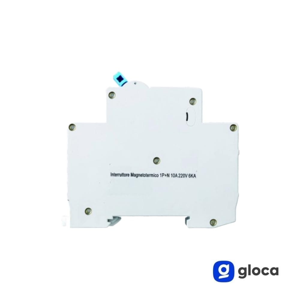 gloca Interruttore Magnetotermico Automatico 1P+N 220V 6KA 1 Modulo DIN (10 Ampere, 1)
