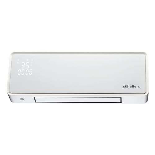 Schallen Oscillating Wall Mounted Over Door PTC Heater with LED Digital Display, 24 Hour Timer and...