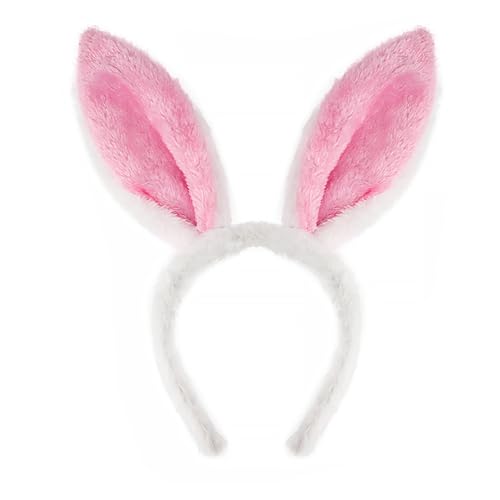 AIWXEEU Hasen Ohren Haarreifen, Weiß Rosa Hasenohren Haarreif...