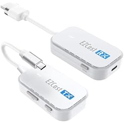 EZCast Wireless USB-C to HDMI Transmitter and Receiver, DisplayPort Screen Mirror from iPhone 15 to TV, 1080p HD, HDMI Extender, Wireless Display from Tablet and laptops to HDTV projectors