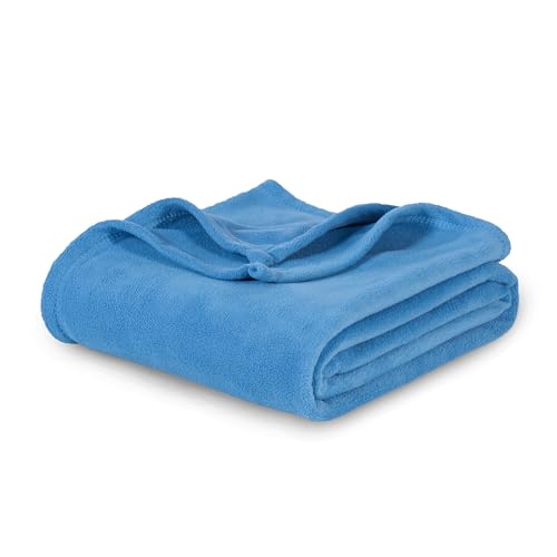 Berkshire Blanket Microfleece King Size Bed Blanket Royal Blue, Lightweight