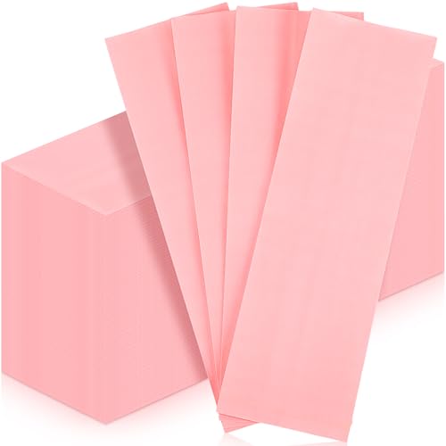 Zhehao 200 Pcs Kraft Paper Bags Kraft Churro Bags Grease Silverware Sleeves for Resistant Utensils Cutlery Cookies Bakery Candy Treats (Classic Pink)